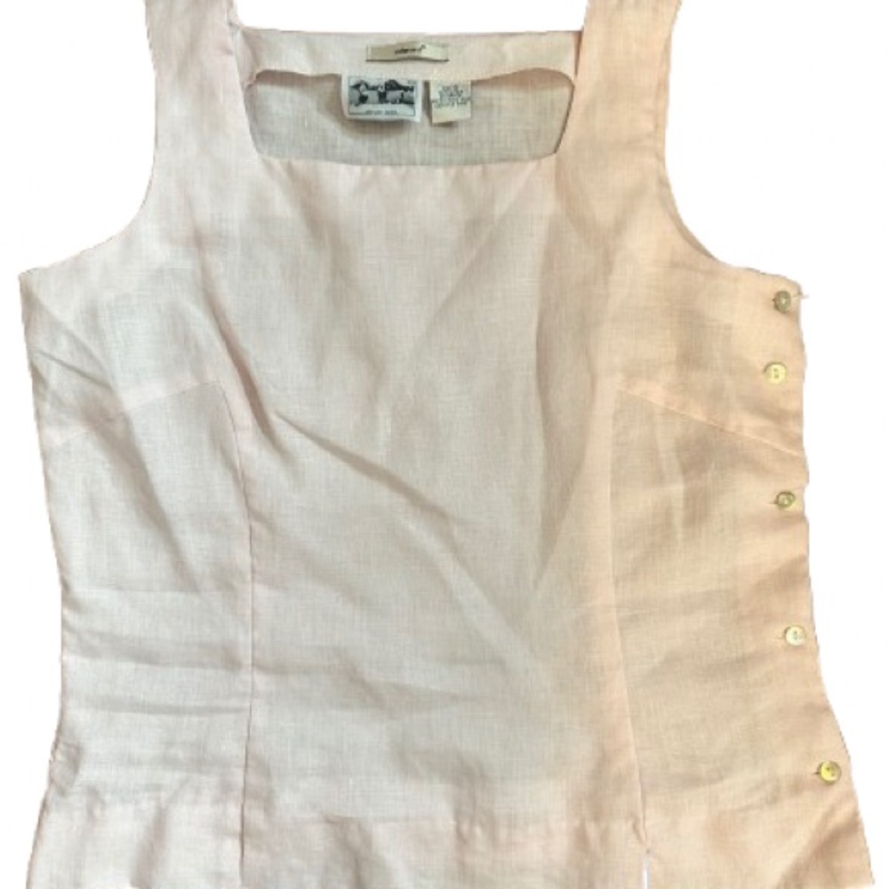 Pink Linen Sleeveless Top